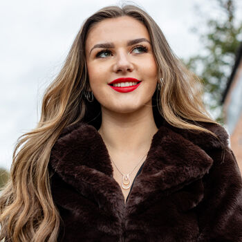 Horse Shoe Tri Petal Pendant Handmade In Sterling Silver, Gold And Vermeil 16 20' Adjustable Length, 6 of 11