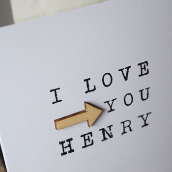 Personalised I Love You Arrow Card, 2 of 2