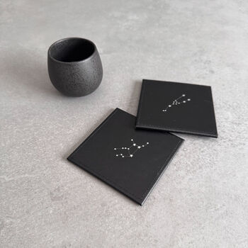 Zodiac Leather Coaster – Star Sign Gift For Him Or Her, 2 of 12