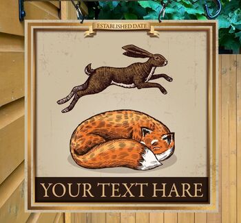 Fox And Hare Personalised Pub Sign/Bar Sign/Man Cave, 6 of 8