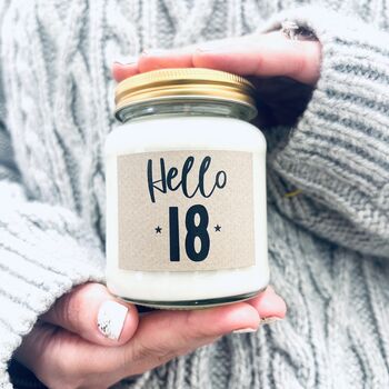 Hello Eighteen 18th Birthday Scented Candle, 2 of 8