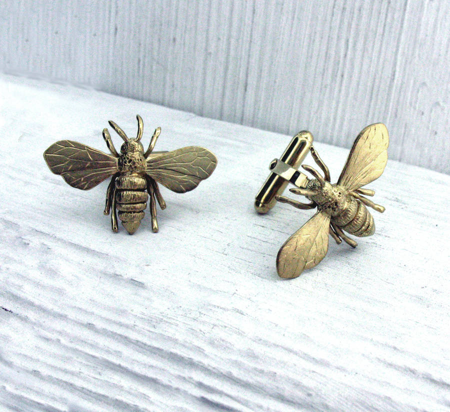 Gold Vermeil Honey Bee Cufflinks, 1 of 5