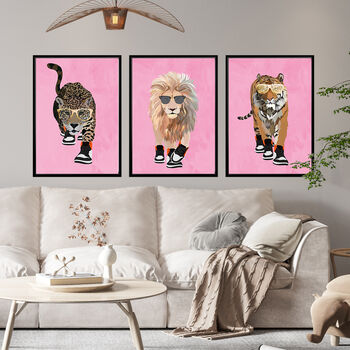 Custom Lion Wearing Shoes Personalised Art Print, 2 of 6