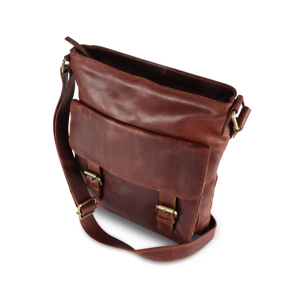 Ashley Leather Messenger Bag, Brown By The Leather Store ...