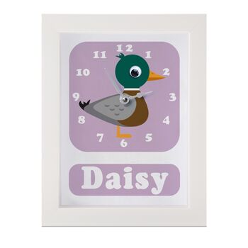 Personalised Childrens Duck Clock, 9 of 10