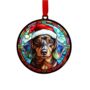 Dachshund Dapple In Santa Hat Suncatcher Decoration, thumbnail 5 of 6