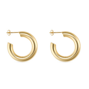 Chunky 14k Gold Or Silver Thick Hoop Earrings, 2 of 12