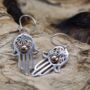 Hamsa Earrings 925 Sterling Silver And 18ct Gold, thumbnail 2 of 4