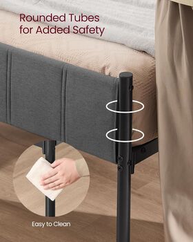 Upholstered Bed Frame Metal Platform Bed, 5 of 7