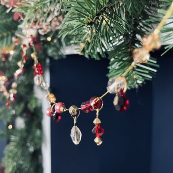 Crystal Garland, Handmade, Reds And Golds, 3 of 6