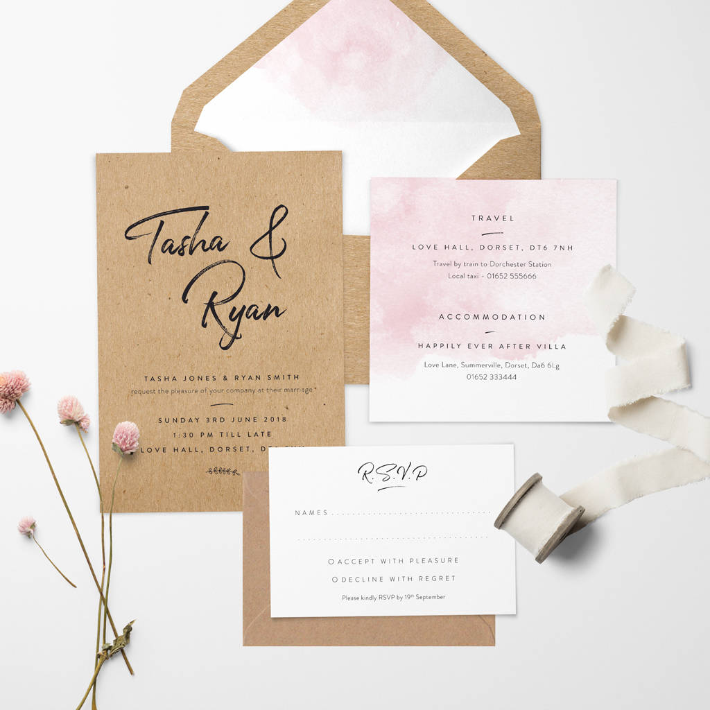 natural wedding invitation by confetti designs | notonthehighstreet.com