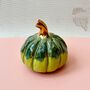 Handmade Ceramic Pumpkin With Gold Lustre Stem And Green Glaze, thumbnail 1 of 2
