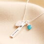 Personalised Bar And Birthstone Charm Necklace, thumbnail 7 of 10