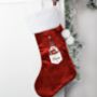 Personalised Gonk Family Red Christmas Stocking, thumbnail 4 of 5