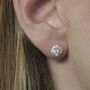 Opal Cluster Stud Earrings, thumbnail 3 of 4