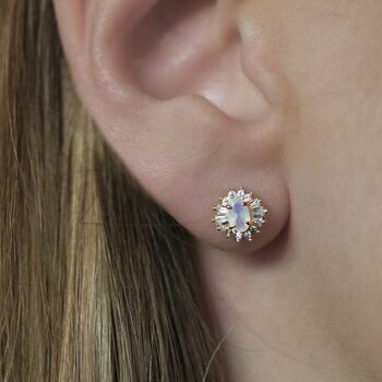 Opal Cluster Stud Earrings, 3 of 4