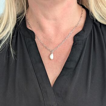 The Statement Pearl Necklace, Silver, 2 of 5