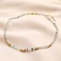 Green Semi Precious Stone Heishi Beaded Necklace Gold, thumbnail 1 of 5