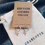 Silver Cross Hoop Earrings. Faith Hope Love, thumbnail 3 of 3