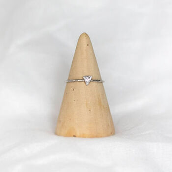 Sterling Silver Mini Triangle Charm Ring, 2 of 5