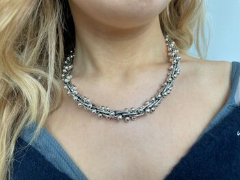 18 Inch Solid Silver Peppercorn Dna Necklace 5mm, 4 of 12