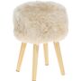 Ivory Sheepskin Stool, thumbnail 2 of 3