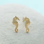 18ct Gold Seahorse Stud Earrings, thumbnail 3 of 4