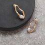 Gold Colour Irregular Hoop And Pearl Earrings, thumbnail 1 of 2