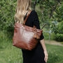Leather Shoulder Bag Tote With Tassel, thumbnail 2 of 6