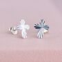 Sterling Silver Faceted Cross Stud Earrings, thumbnail 2 of 6