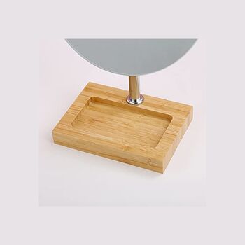 Wooden Desktop Tabletop Mirror With Stand, 6 of 6
