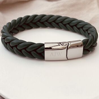 Mens Personalised Leather Bracelet, 2 of 3