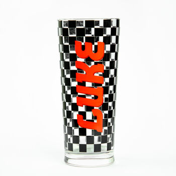 Personalised Racing Checkerboard Printed Pint Glass, 2 of 6
