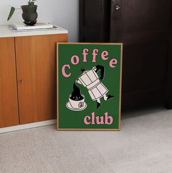 Coffee Club Print In Green, 2 of 3