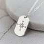 Sterling Silver Compass Dog Tag Pendant, thumbnail 1 of 2