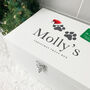 Personalised White Wooden Santa Hat Paws Pet Christmas Eve Box Three Sizes 22cm | 27cm | 30cm, thumbnail 6 of 8