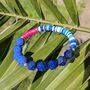 Lapis Lazuli And Lava Bead Gemstone Beaded Bracelet, thumbnail 4 of 7