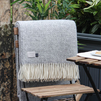 Grey And Cream Wool Throw, 2 of 6