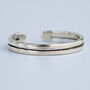 Sterling Silver Line Cut Out Adjustable Ring, thumbnail 2 of 5