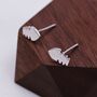 Fish Bone Stud Earrings In Sterling Silver, thumbnail 7 of 12