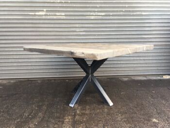 Reclaimed Industrial Pedestal Dining Table 330, 5 of 6