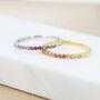 Ruby Red Ombre Half Eternity Ring In Sterling Silver, thumbnail 4 of 11