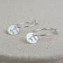 Sterling Silver Stamped Initial Charm Hoops, thumbnail 1 of 3