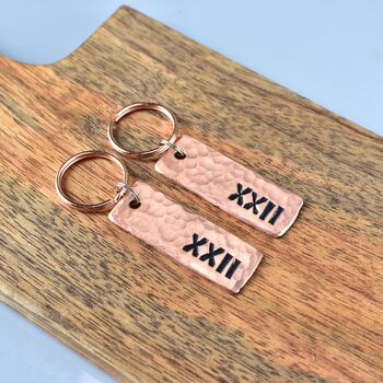 22nd Anniversary Solid Copper Key Ring Gift, 3 of 12