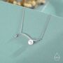 Sterling Silver Natural Freshwater Pearl Wave Pendant Necklace, thumbnail 4 of 11