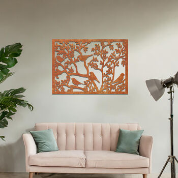 Metal Bird Tree Wall Art For Bedroom Or Living Room Decor, 7 of 11