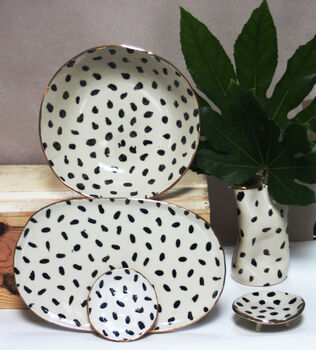 Polka Dot Ceramic Oval Platter, 4 of 5
