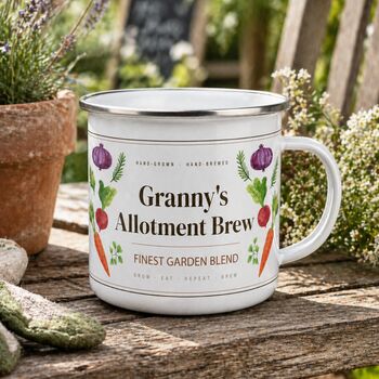 Personalised Allotment Brew Enamel Mug, 3 of 7