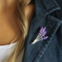 Lavender Purple Flower Brooch, thumbnail 2 of 4