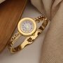 Elegant Gold Women’s Designer Bracelet Watch With Crystal Accents, thumbnail 2 of 2